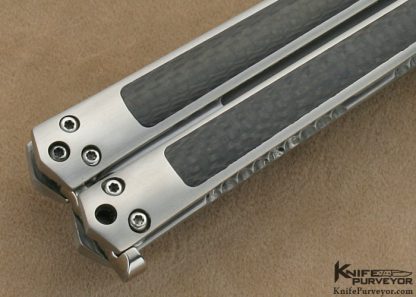 Darrel Ralph Custom Knife "Venturi" Balisong with Carbon Fiber Interframe Inlays & S30V Dagger Blade - Image 5