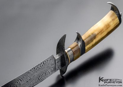 David Lisch Custom Knife Damascus & Walrus Subhilt - Image 6