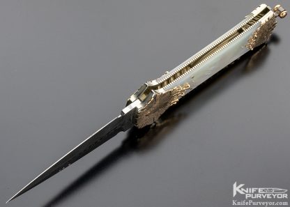 Dellana Custom Knife 1st "Meltdown" Lockback Dagger with Sole Authorship Composite Damascus - Image 7