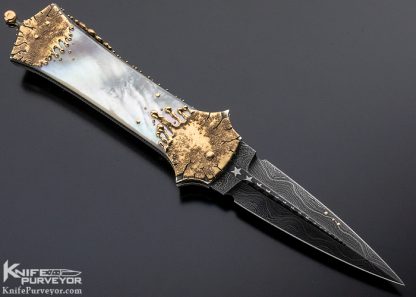 Dellana Custom Knife 1st "Meltdown" Lockback Dagger with Sole Authorship Composite Damascus - Image 4