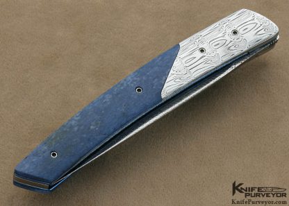 Des Horn Custom Knife Damasteel & Giraffe Bone Linerlock - Image 3