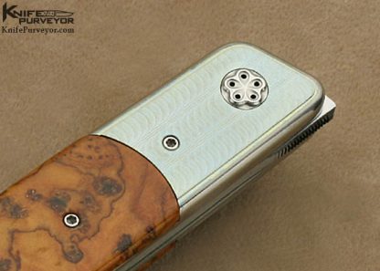 Des Horn Custom Knife Titanium & Birdseye Maple Button Lock - Image 4