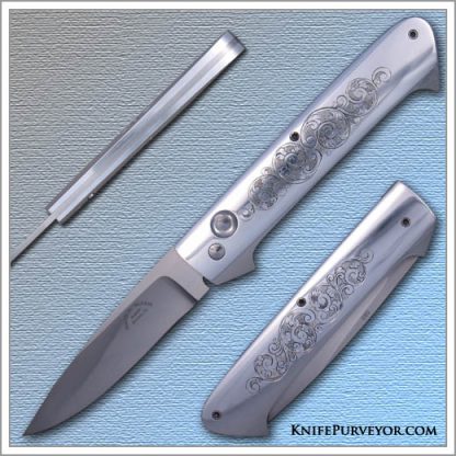 Ralph Dewey Harris' Custom Knife: Sole Authorship Engraved Aluminum Button Lock Automatic