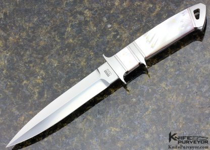 Dietmar Kressler Custom Knife Premium Mother of Pearl Integral Subhilt Boot