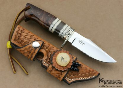 D'Alton Holder Custom Knife "Natchez" Engraved By Pat Holder with Royal Russian Walnut & Oosic - Image 4