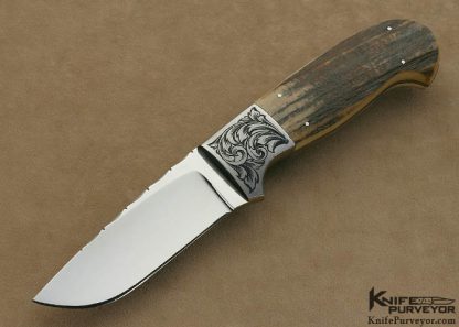 D' Alton Holder Custom Knife Mammoth Ivory "Hardenbrook" Hunter Engraved by Bruce Christensen