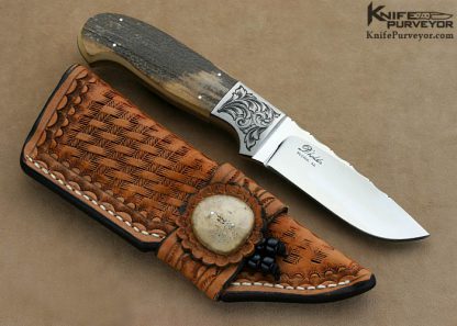 D' Alton Holder Custom Knife Mammoth Ivory "Hardenbrook" Hunter Engraved by Bruce Christensen - Image 3