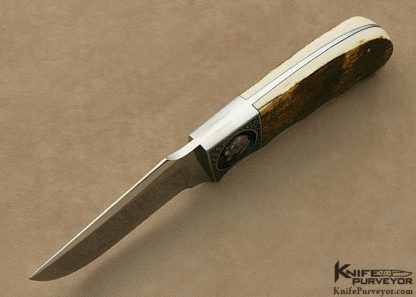 D'Alton Holder Custom Knife Mammoth Ivory Finger Groove Hunter Engraved by Bruce Shaw - Image 5