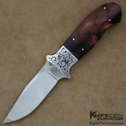 D'Holder Custom Knife Pat Holder Engraved Ironwood Boot Knife