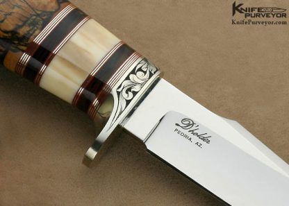 D'Alton Holder Custom Knife "Mitchell's Clip II " Spalted Mapel & Walrus Ivory with African Blackwood - Image 2