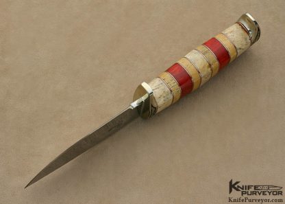 D'Alton Holder Custom Knife Engraved by Bruce Christensen with Oosic, Whale Bone & Strawberry Amber - Image 5