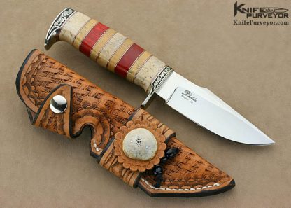 D'Alton Holder Custom Knife Engraved by Bruce Christensen with Oosic, Whale Bone & Strawberry Amber - Image 3