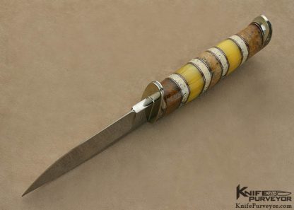 D'Alton Holder Custom Knife "My Knife" Engraved by Darren Reeves Oosic, Pear Wood & Yellow Amber - Image 5