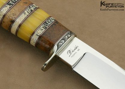 D'Alton Holder Custom Knife "My Knife" Engraved by Darren Reeves Oosic, Pear Wood & Yellow Amber - Image 2