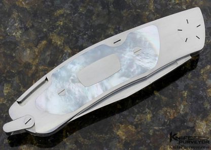 Dick Hodgson Custom Knife AKI Mother of Pearl Interframe Tail Lock - Image 3