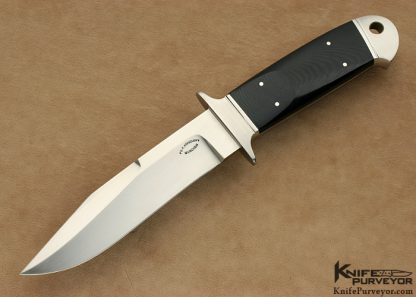 Dietmar Kressler Custom Knife Double Black Micarta IIntegral Chute I