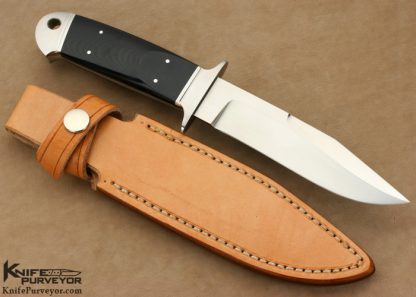 Dietmar Kressler Custom Knife Double Black Micarta Integral Chute - Image 3