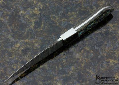 Don Cowles Custom Knife Damascus & Abalone Fixed Blade - Image 5