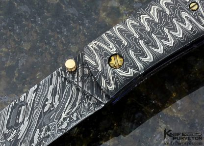 Don Hanson Custom Knife Damascus Linerlock - Image 2