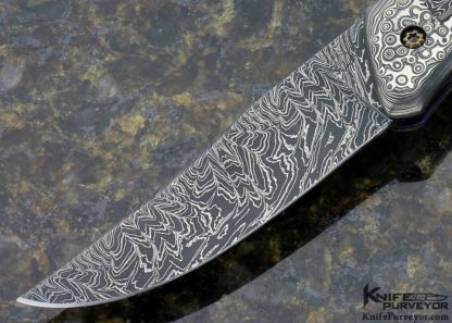 Don Hanson Custom Knife Phenolic and Damascus Linerlock Auto - Image 2