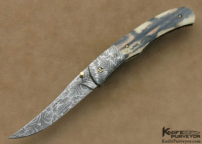 Don Hanson III Custom Knives Sole authorship Mosaic Damascus Linerlock ...