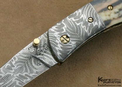 Don Hanson III Custom Knives Sole authorship Mosaic Damascus Linerlock - Image 2