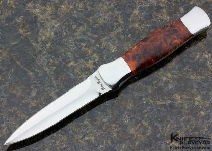 Don Lozier Custom Knife Presentation Grade Golden Brown Maple Burl EDC Dagger