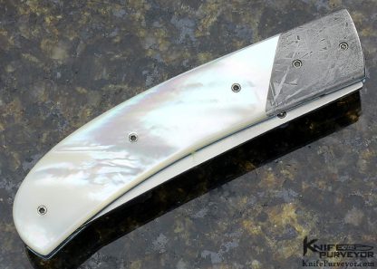 Don Maxwell Custom Knife Meteorite & Mother of Pearl Shell Linerlock - Image 3