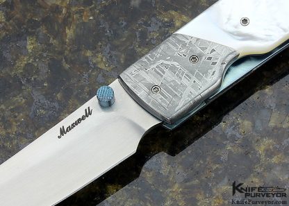 Don Maxwell Custom Knife Meteorite & Mother of Pearl Shell Linerlock - Image 2