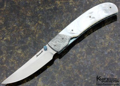 Don Maxwell Custom Knife Meteorite & Mother of Pearl Shell Linerlock