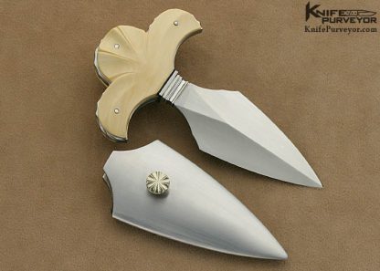 Doug Casteel Custom Knife Fluted Mammoth Ivory Push Dagger Engraved by Joyce Minnick - Image 5