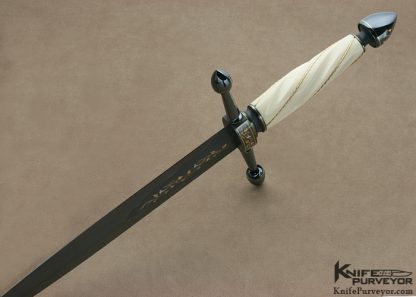 Dr. Fred Carter Custom Knife Sole Authorship Engraved Fluted Mammoth Ivory Art Dagger - Image 6