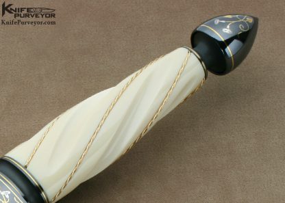 Dr. Fred Carter Custom Knife Sole Authorship Engraved Fluted Mammoth Ivory Art Dagger - Image 3