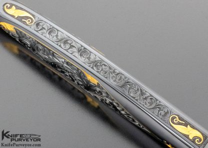 Dr. Fred Carter Custom Knife Sole Authorship Spear Point  Dagger Carved with 24Kt. Gold Inlays - Image 7