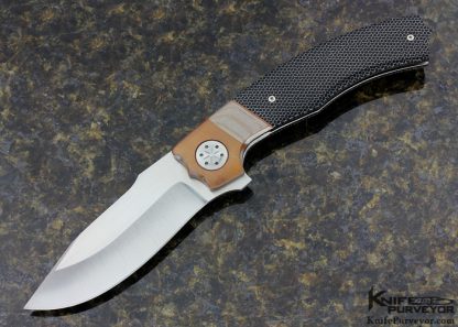 Eddie Baca Custom Knife Cetek, Copper, Super Conductor and Hand Rubbed Satin Finished CPM-154 "Big Bad Wolf" Flipper Linerlock