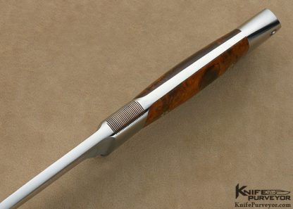 Edmund Davidson Custom Knife Jere Davidson Engraved Desert Ironwood Integral "Bob Loveless" Style Drop Point Hunter - Image 4