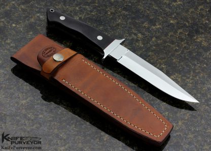 Elton Misner Custom Knife Maroon Linen Micarta Bob Loveless Style Dixon Fighter - Image 3