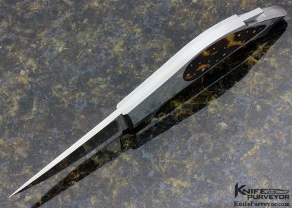 Emmanuel Esposito Custom Knife Amber with 18K Gold Accents "Lizard" Lockback - Image 4