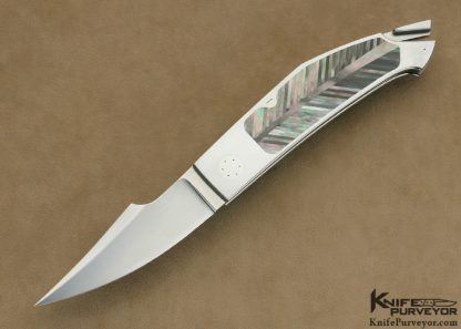 Emmauel Esposito Custom Knife Multiple Black Lip Tahitian Pearl Shell Inlaid "Rhino HT" Lockback