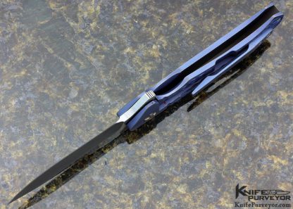 Enrique Pena Custom Knife Diesel 4.5 with 2 Tone CPM-154 Blade and Jigged Titanium Frame Lock Flipper - Image 5