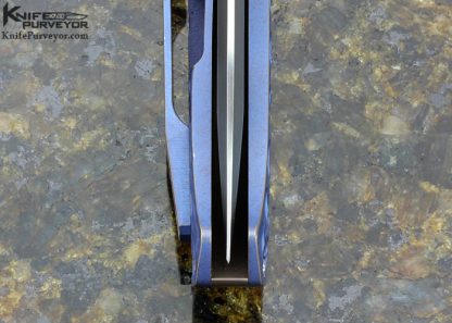 Enrique Pena Custom Knife Diesel 4.5 with 2 Tone CPM-154 Blade and Jigged Titanium Frame Lock Flipper - Image 6