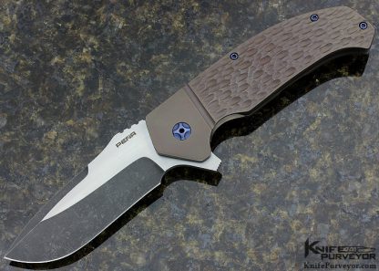 Enrique Pena Custom Knife Diesel 5.0 Jigged Bronzed Titanium Framelock