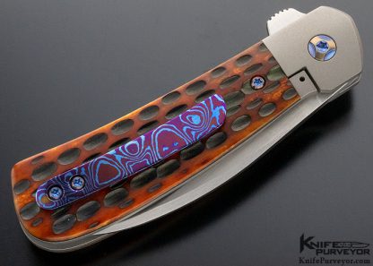 Enrique Pena Custom Knife Jigged Bone "Wicked" Swayback Flipper Timascus Clip - Image 5