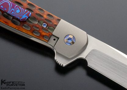 Enrique Pena Custom Knife Jigged Bone "Wicked" Swayback Flipper Timascus Clip - Image 4