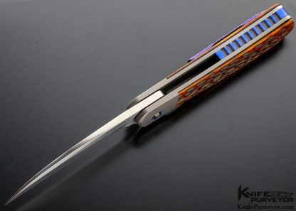 Enrique Pena Custom Knife Jigged Bone "Wicked" Swayback Flipper Timascus Clip - Image 6