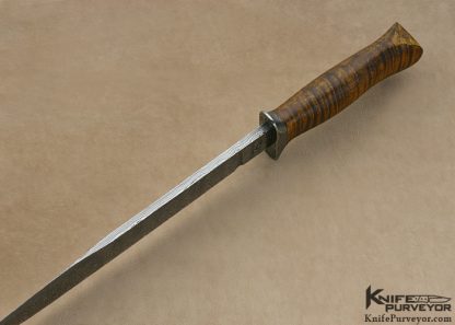 Eric Barns Custom Knife Sole Authorship Damascus Fighter with Curly Maple Handle - Image 5