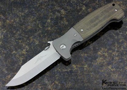 Ernie Emerson Custom Knife CQC-12 Canvas Micarta and Titanium Linerlock