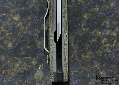 Ernie Emerson Custom Knife CQC-14 Green Canvas Micarta and Titanium Frame Lock - Image 6