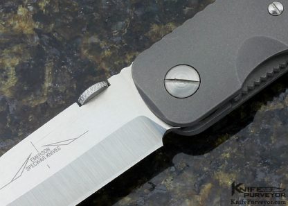 Ernie Emerson Custom Knife  A-100 Black Canvas Micarta Linerlock - Image 2