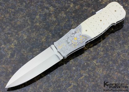 Fabrizio Silvestreilli Custom Knife Pique Mammoth Lockback Dagger Engraved By Luca Casari